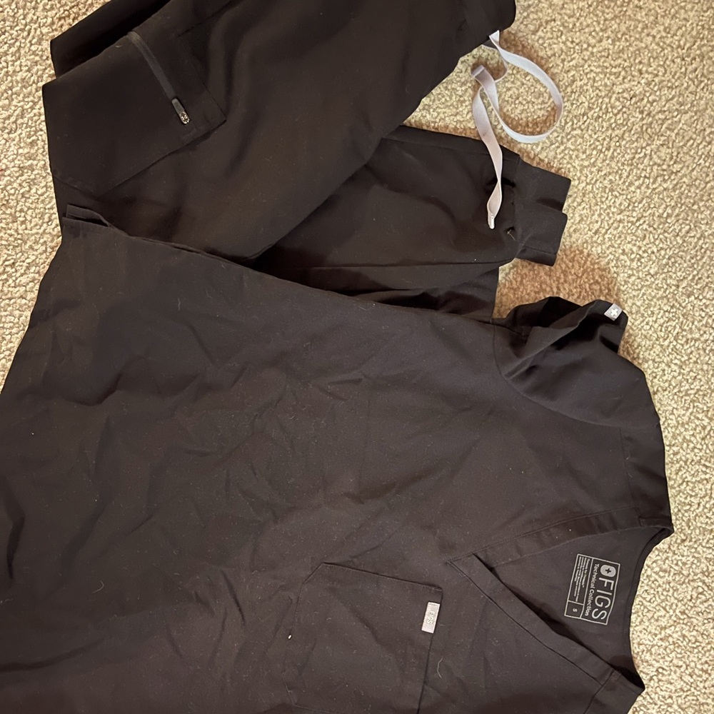 Figs Small Scrub Set Black